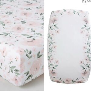 Pottery Barn Floral Bedding Sheets - Pink and Green